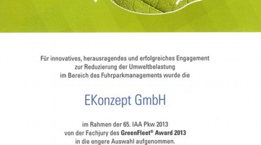 Greenfleet Award TÜV SÜD